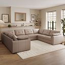 Marley Large U-Shape Modular Corner Sofa in Oslo Mushroom Leather - Group 11