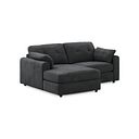 Marley Modular 2 Seater Left Hand Compact Chaise Sofa in Lila Charcoal Fabric - Group 12