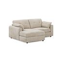 Marley Modular 2 Seater Left Hand Compact Chaise Sofa in Lila Natural Fabric - Group 12