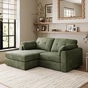 Marley Modular 2 Seater Left Hand Compact Chaise Sofa in Lila Pine Fabric - Group 12