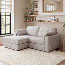 Marley Modular 2 Seater Left Hand Compact Chaise Sofa in  Lila Stone Fabric - Group 12
