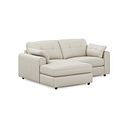 Marley Modular 2 Seater Left Hand Compact Chaise Sofa in Oslo Bone China Leather - Group 12
