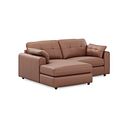 Marley Modular 2 Seater Left Hand Compact Chaise Sofa in Oslo Mocha Mouse Leather - Group 12
