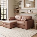 Marley Modular 2 Seater Left Hand Compact Chaise Sofa in Oslo Mocha Mouse Leather - Group 12