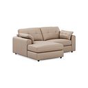 Marley Modular 2 Seater Left Hand Compact Chaise Sofa in Oslo Mushroom Leather - Group 12