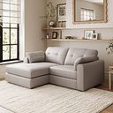 Marley Modular 2 Seater Left Hand Compact Chaise Sofa in Oslo Oyster Leather - Group 12