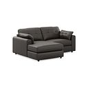Marley Modular 2 Seater Left Hand Compact Chaise Sofa in Oslo Storm Leather - Group 12