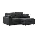 Marley Modular 2 Seater Right Hand Compact Chaise Sofa in Lila Charcoal Fabric - Group 13