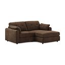 Marley Modular 2 Seater Right Hand Compact Chaise Sofa in Lila Chocolate Fabric - Group 13