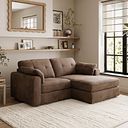 Marley Modular 2 Seater Right Hand Compact Chaise Sofa in Lila Chocolate Fabric - Group 13