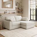 Marley Modular 2 Seater Right Hand Compact Chaise Sofa in Lila Ivory Fabric - Group 13