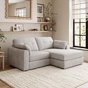 Marley Modular 2 Seater Right Hand Compact Chaise Sofa in Lila Stone Fabric - Group 13