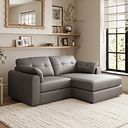 Marley Modular 2 Seater Right Hand Compact Chaise Sofa in Oslo Elephant Grey Leather - Group 13