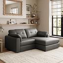 Marley Modular 2 Seater Right Hand Compact Chaise Sofa in Oslo Storm Leather - Group 13