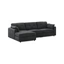 Marley Modular 3 Seater Left Hand Chaise Sofa in Lila Charcoal Fabric - Group 14