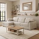 Marley Modular 3 Seater Left Hand Chaise Sofa in Lila Natural Fabric - Group 14