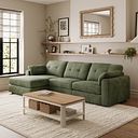 Marley Modular 3 Seater Left Hand Chaise Sofa in Lila Pine Fabric - Group 14