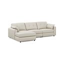 Marley Modular 3 Seater Left Hand Chaise Sofa in Oslo Bone China Leather - Group 14