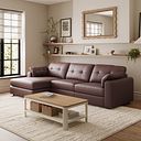 Marley Modular 3 Seater Left Hand Chaise Sofa in Oslo Chestnut Leather - Group 14