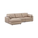 Marley Modular 3 Seater Left Hand Chaise Sofa in Oslo Mushroom Leather - Group 14