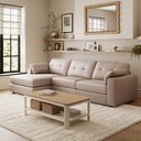 Marley Modular 3 Seater Left Hand Chaise Sofa in Oslo Mushroom Leather - Group 14