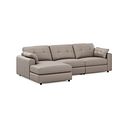Marley Modular 3 Seater Left Hand Chaise Sofa in Oslo Oyster Leather - Group 14