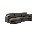 Marley Modular 3 Seater Left Hand Chaise Sofa in Oslo Storm Leather - Group 14