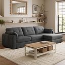 Marley Modular 3 Seater Right Hand Chaise Sofa in Lila Charcoal Fabric - Group 15