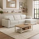 Marley Modular 3 Seater Right Hand Chaise Sofa in Lila Ivory Fabric - Group 15