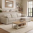 Marley Modular 3 Seater Right Hand Chaise Sofa in Lila Natural Fabric - Group 15