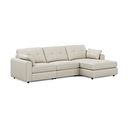 Marley Modular 3 Seater Right Hand Chaise Sofa in Oslo Bone China Leather - Group 15