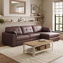 Marley Modular 3 Seater Right Hand Chaise Sofa in Oslo Chestnut Leather - Group 15