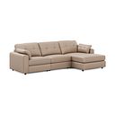 Marley Modular 3 Seater Right Hand Chaise Sofa in Oslo Mushroom Leather - Group 15