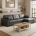 Marley Modular 3 Seater Right Hand Chaise Sofa in Oslo Storm Leather - Group 15