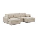 Marley Modular 3 Seater U-Shape Chaise Sofa in Lila Natural Fabric - Group 16