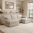 Marley Modular 3 Seater U-Shape Chaise Sofa in Lila Natural Fabric - Group 16
