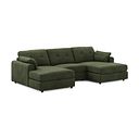 Marley Modular 3 Seater U-Shape Chaise Sofa in Lila Pine Fabric - Group 16