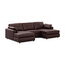 Marley Modular 3 Seater U-Shape Chaise Sofa in Oslo Chestnut Leather - Group 16