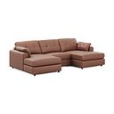 Marley Modular 3 Seater U-Shape Chaise Sofa in Oslo Mocha Mouse Leather - Group 16