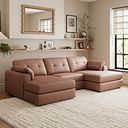 Marley Modular 3 Seater U-Shape Chaise Sofa in Oslo Mocha Mouse Leather - Group 16