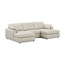 Marley Modular 3 Seater U-Shape Chaise Sofa in Oslo Storm Leather - Group 16