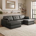 Marley Modular 3 Seater U-Shape Chaise Sofa in Oslo Storm Leather - Group 16