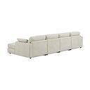 Marley Modular 4 Seater U-Shape Chaise Sofa in Lila Ivory Fabric - Group 17