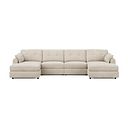 Marley Modular 4 Seater U-Shape Chaise Sofa in Lila Natural Fabric - Group 17