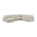 Marley Modular 6 Seater Left Hand Corner Sofa with Chaise in Lila Ivory Fabric - Group 18