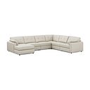 Marley Modular 6 Seater Left Hand Corner Sofa with Chaise in Oslo Bone China Leather - Group 18