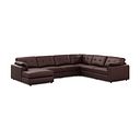 Marley Modular 6 Seater Left Hand Corner Sofa with Chaise in Oslo Chestnut Leather - Group 18