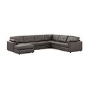 Marley Modular 6 Seater Left Hand Corner Sofa with Chaise in Oslo Elephant Grey Leather - Group 18