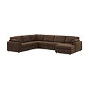 Marley Modular 6 Seater Right Hand Corner Sofa with Chaise in Lila Chocolate Fabric - Group 19