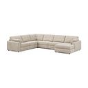 Marley Modular 6 Seater Right Hand Corner Sofa with Chaise in Lila Natural Fabric - Group 19